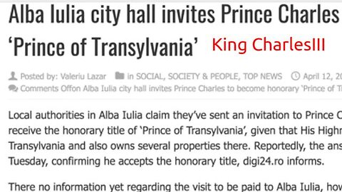 King Charles III: Also Prince of Transylvania: Has Roots to Vlad the Impaler