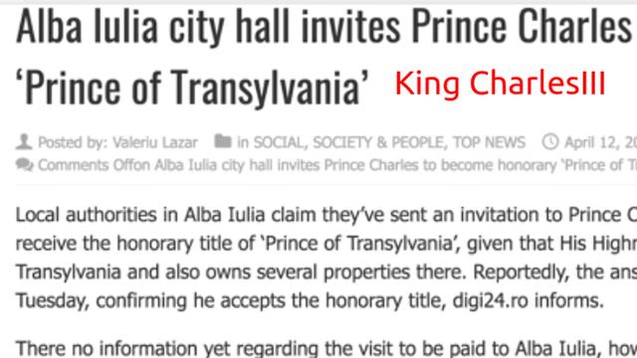 King Charles III: Also Prince of Transylvania: Has Roots to Vlad the Impaler