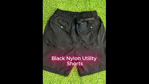 Black Nylon Shorts with Zipper Pockets