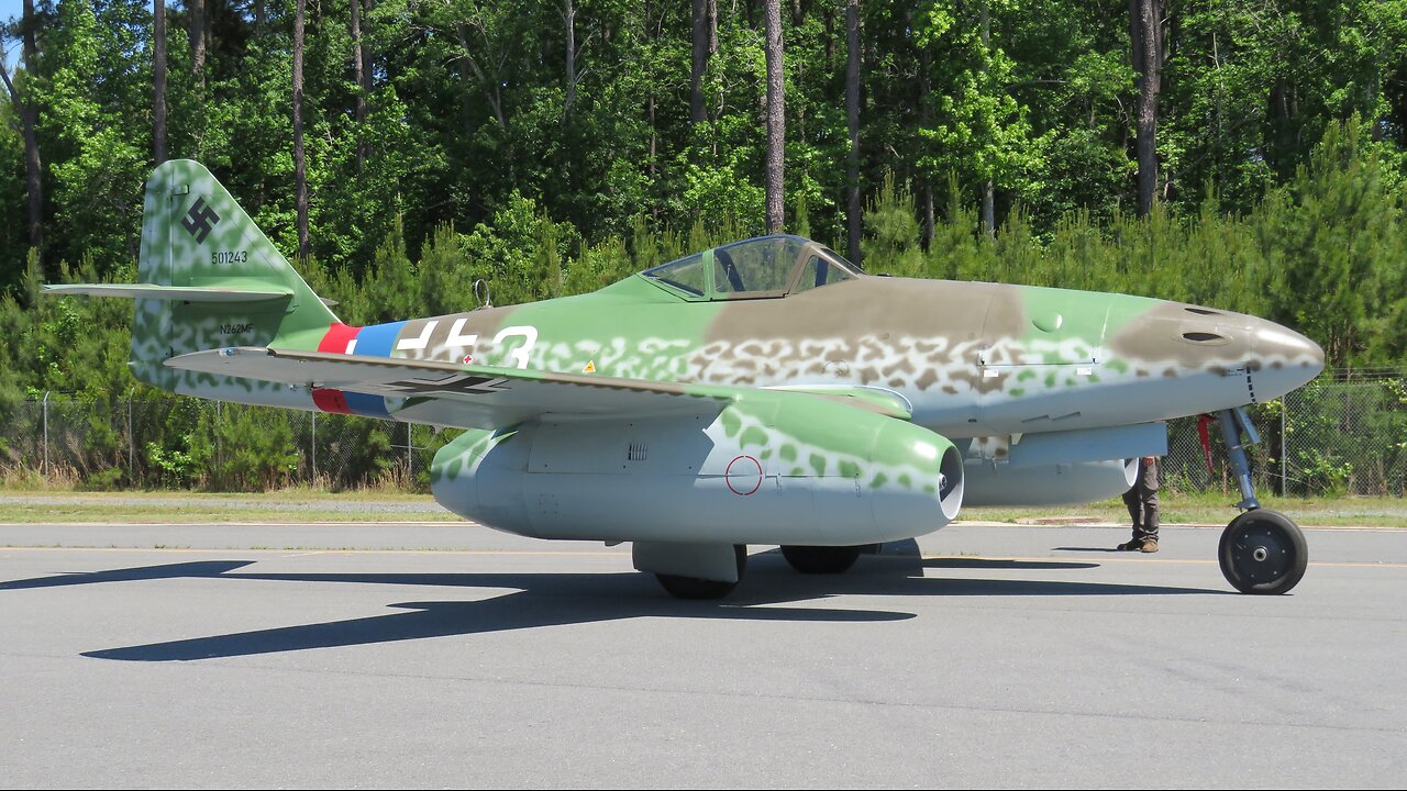 Me-262 Engine Start Up, Taxi, Takeoff, Flight Demo and Shutdown