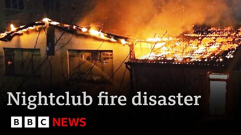 Video reveals moment Macedonia nightclub caught fire claiming 59 lives | BBC News