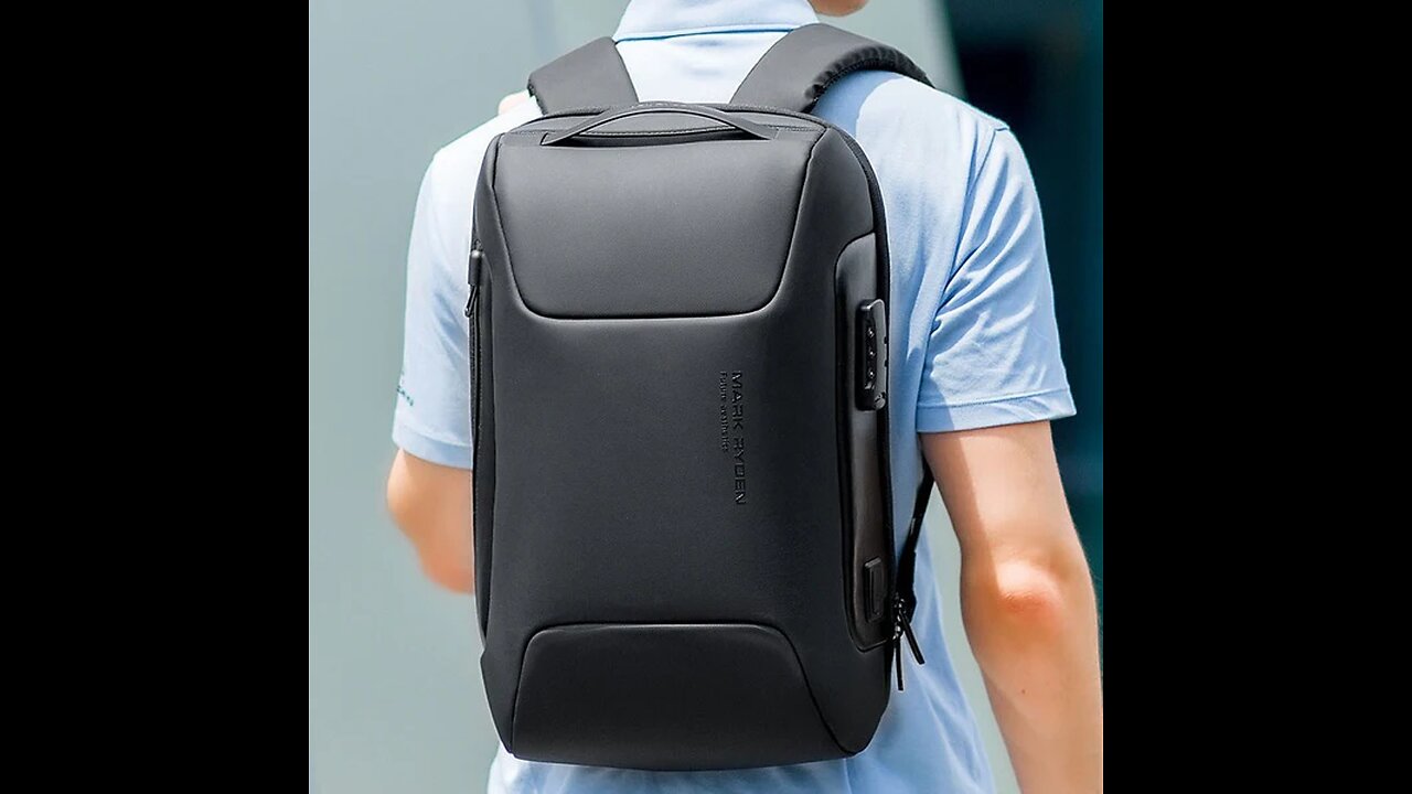Stylish Large Capacity Backpack, with Combination Lock, Waterproof Fabric, USB Port & Anti-theft