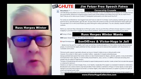 SonOfEnos Arrest Inspires Herpes Russ Winter To Join Jim Fetzer Free Speech Fatwa Censorship Crusade