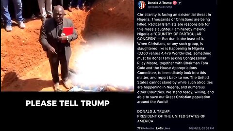 President Trump Answers Nigerian Pastor's CRY! US May Go In to STOP MURDER of Christians