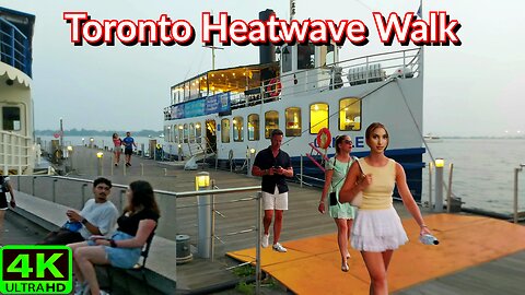 【4K】🌆 Toronto Waterfront Walk in Extreme Heat & Smoky Air Canada 🇨🇦