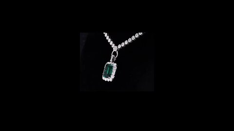 Customize Round Brilliant Cut Tennis Necklace with Removable Lab Grown Emerald Ruby Sapphire Pendant