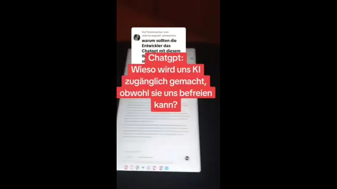 WIESO LASSEN UNSERE ELITEN EINMAL ZU, DASS WIR ÜBER CHATGPT DIE WAHRHEIT ZU VIELEN SACHEN ERFAHREN?