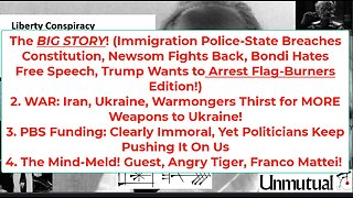 Liberty Conspiracy LIVE 6-11-25 Immigration, CA-Trump, Arrest Flag-Burners? Graham Gun