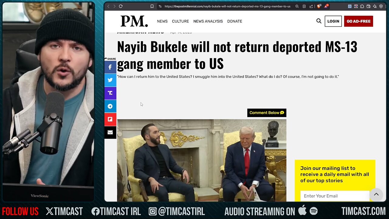 El Salvador President ROASTS Liberal Media, Says HE WILL NOT Report Deported MS13 Gang Member