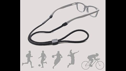 Versatile Eyewear Retainer Eyeglasses Strap, with Adjustable Length, for Running, Glasses (2-Pack)