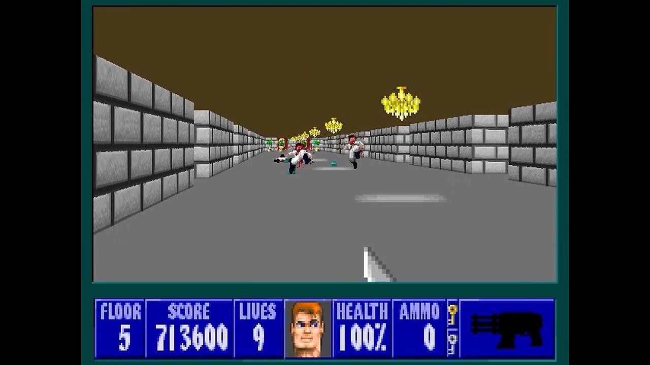 Wolfenstein 3D, DOS, 1992 - 100% Complete, Episode 6 Floor 5 (Confrontation)
