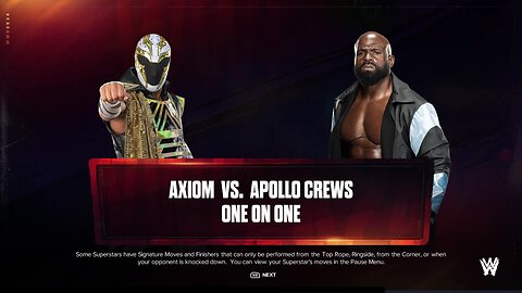 WWE 2k24 Axiom vs Apollo Crews