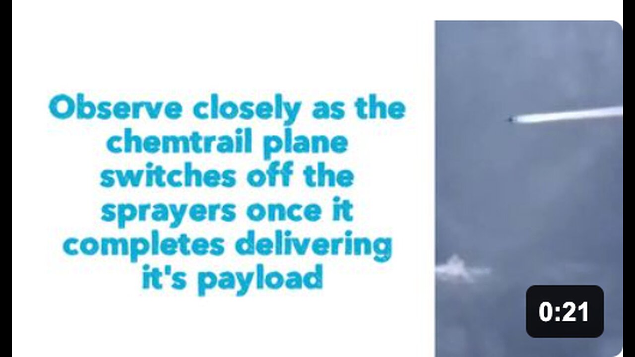 ⛔️Observe closely as the chemtrail plane switches off the sprayers once it completes delivering it's payload