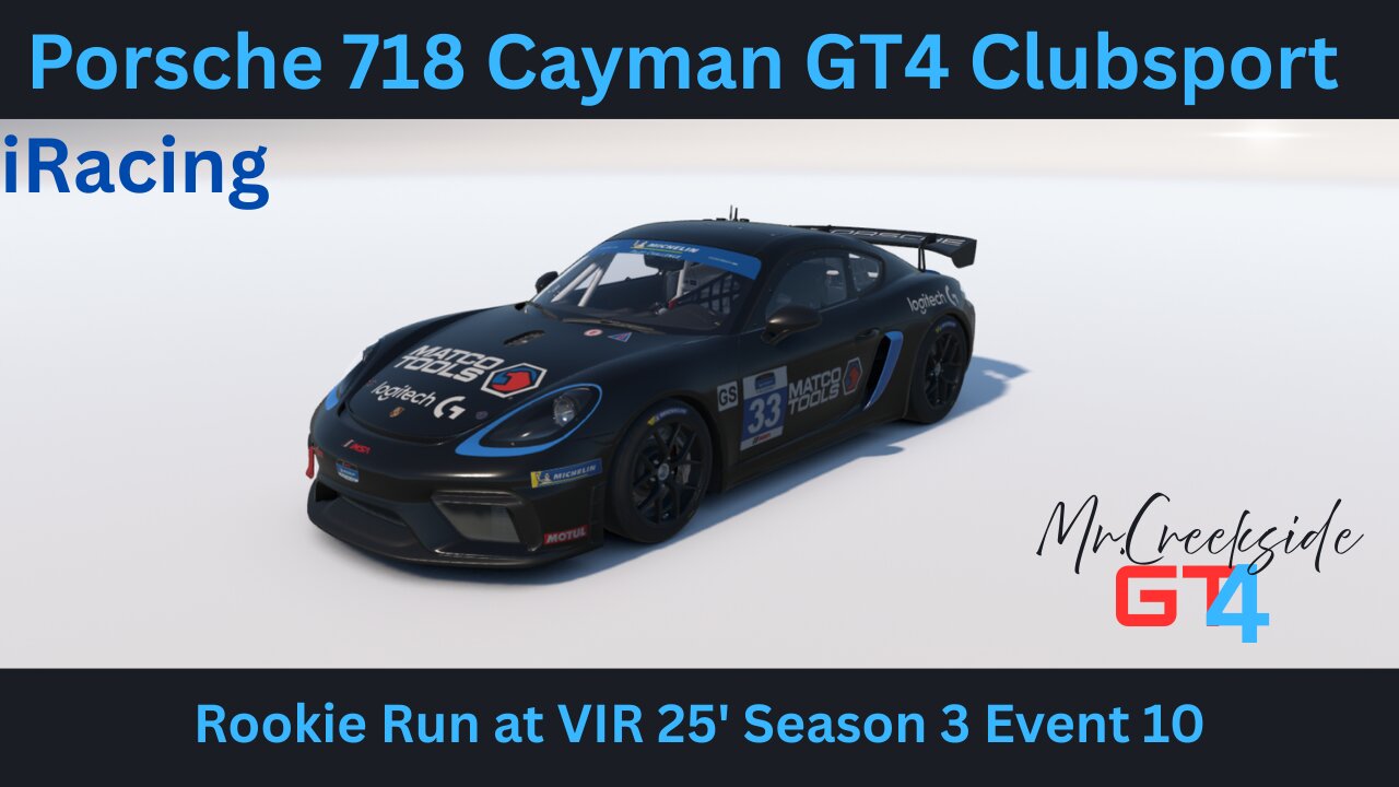 iRacing: VIR Long GT4 Practice Qual and Race.