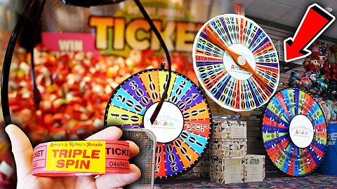 LUCKY TRIPLE SPIN TICKET CLAW MACHINE WIN!