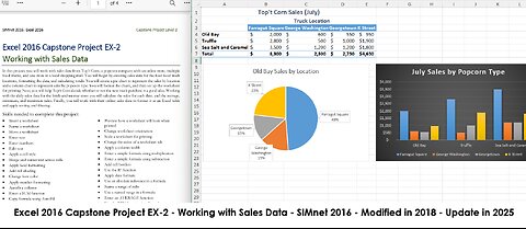 Simnet 2016: Excel 2016 Capstone Project EX-2 - Working with Sales Data (Modified 2018, Update 2025)