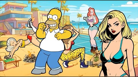 Homer Simpson party’s with women