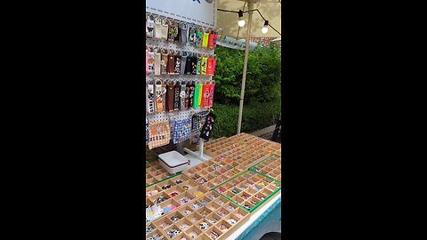 A cute little stall selling iron-on tags in Incheon, Korea