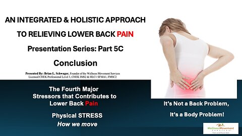 Relieving Lower Back Pain Part 5C "Conclusion"
