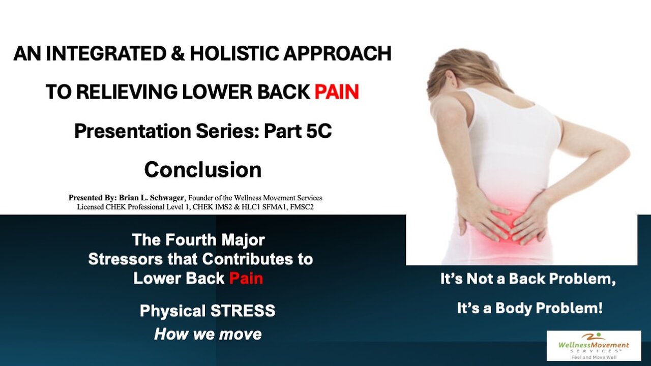 Relieving Lower Back Pain Part 5C "Conclusion"