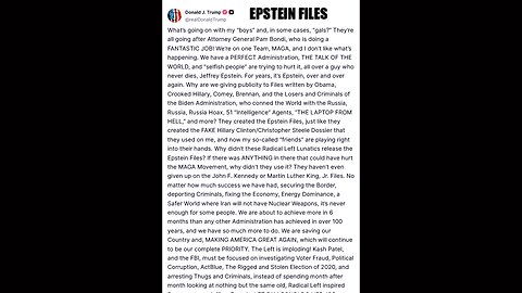 Trump Drops New Track “Epstein Files”: A Mic Drop on Media Obsession and Deep State Distractions