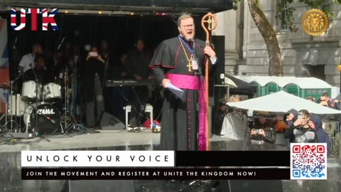 Bishop Ceirion Dewar’s Lord’s Prayer stirs the Crowd | Faith & Freedom Unite