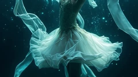 Ballerina dancing underwater
