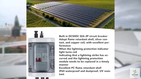 Locadence PV Combiner Box, IP65 Waterproof Solar Photovoltaic Combiner Box with