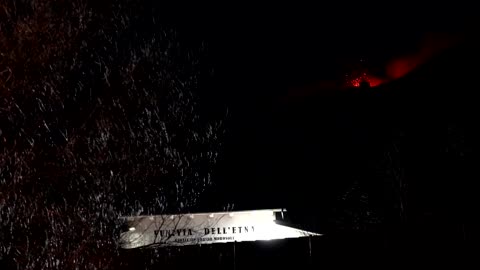 Nature's dance: Moon and lava illuminate Etna's night sky