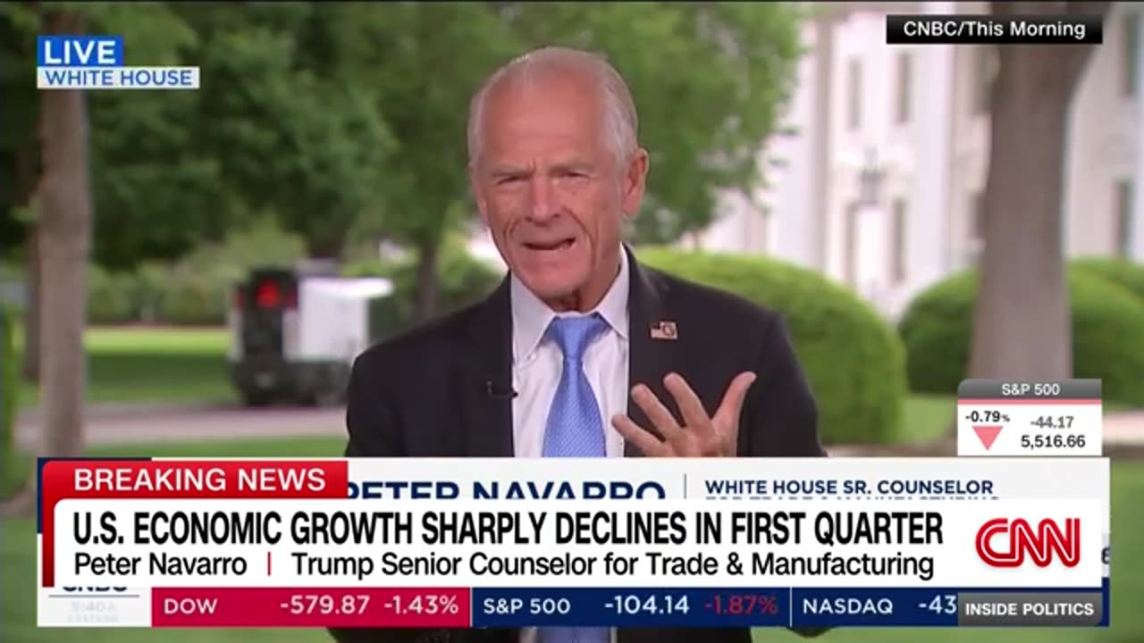 Hear Trump’s response to report showing a shrinking US economy