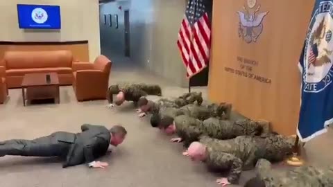 U.S. Ambassador to the United Nations Mike Waltz was seen doing pushups alongside U.S.