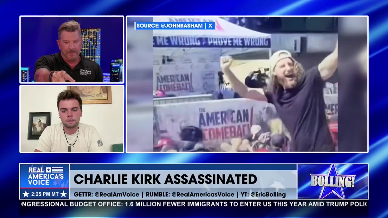 MAN IN THE CROWD IS SEEN CELEBRATING AFTER CHARLIE KIRK IS SHOT