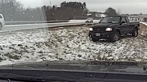 Icy conditions caused two vehicles to lose control and crash on I-70 in Belmont County, Ohio