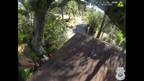 86-year-old Tampa man rescued after he became stranded and dangling from the roof