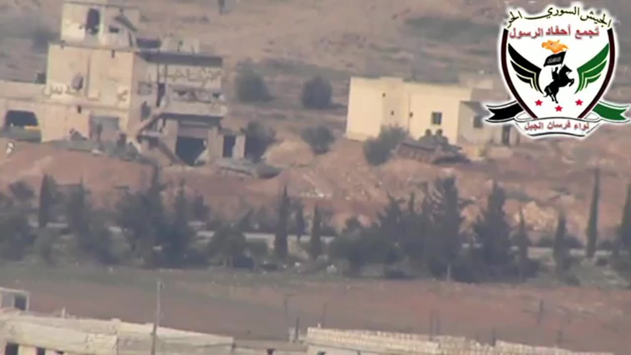 Syrian War Rebel Metis ATGM vs T-55 2013.01.22
