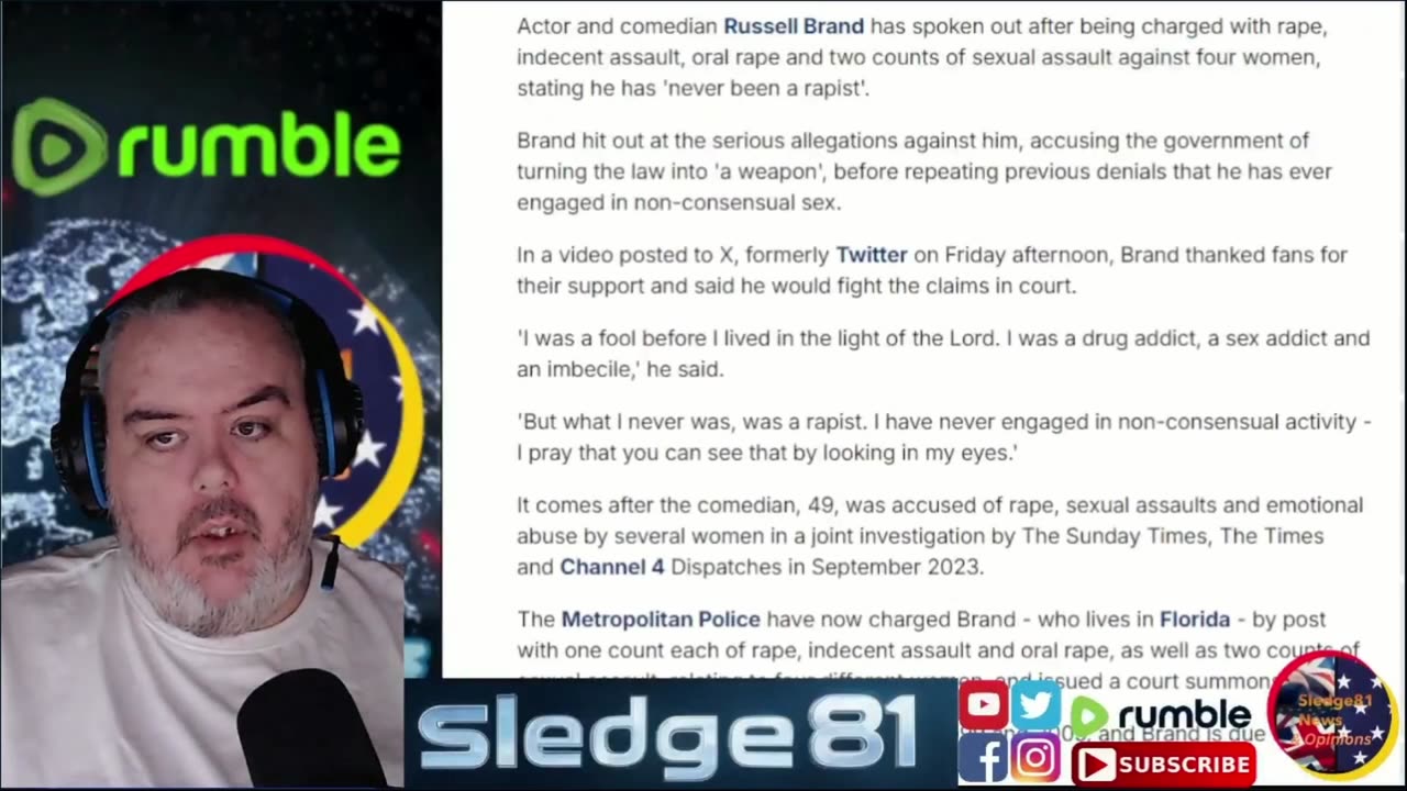 Russell Brand Breaks his silence innocent till proven guilty