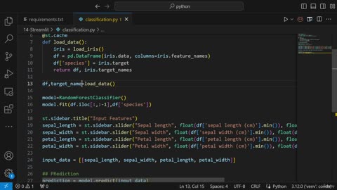 17.2 Example Of ML App With Streamlit Web App Krish Naik ML