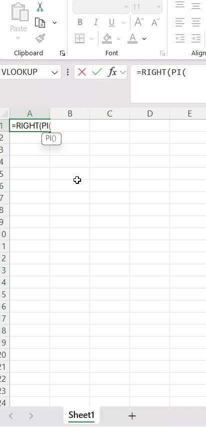 How to find the last digit of pi number or π number by Microsoft Excel