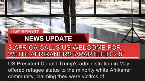Safrica Calls US Welcome for White Afrikaners Ap