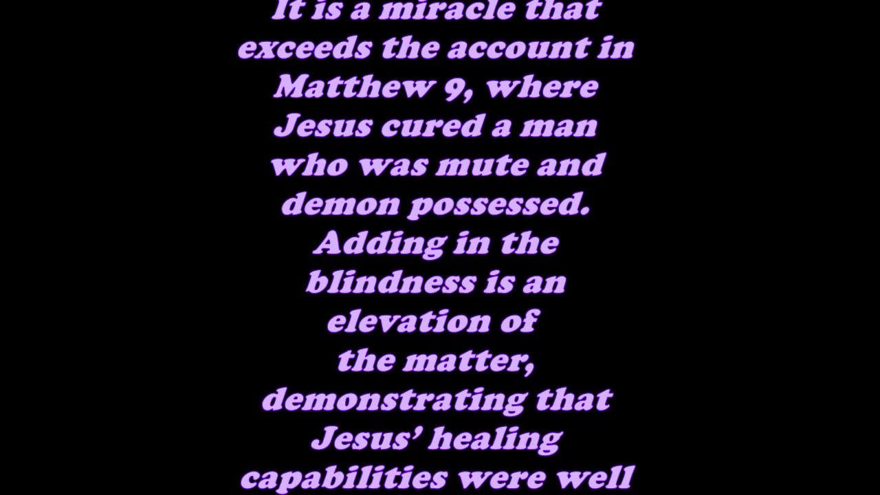 Matthew 12:22 - Daily Bible Verse Commentary