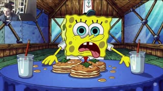 Outtake #3085 Of SpongeBob SquarePants Attempts Vegan Pancakes Eating Challenge Fake Funny Parody