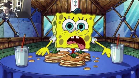 Outtake #3085 Of SpongeBob SquarePants Attempts Vegan Pancakes Eating Challenge Fake Funny Parody