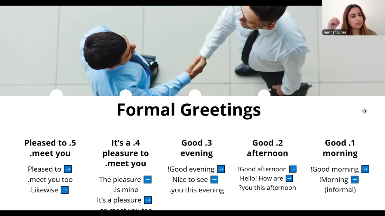 Greetings & Farewells