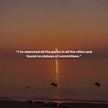 I’ve searched all the parks in all the cities and found no statues of committees.