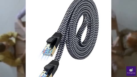 Cat 7 Ethernet Cable - Flat Design, Easy Install, Nylon Braided, More Durable Hi