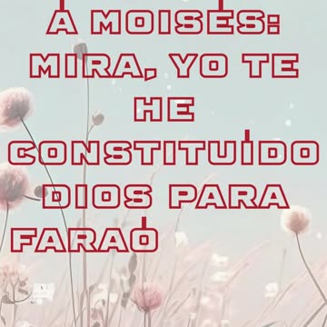 "Dios Hace a Moisés Como Dios Ante Faraón" Exodus 7:1 #shorts #youtubeshorts #ytshorts #shortvideo