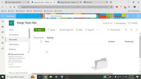 Copying link using Microsoft SharePoint