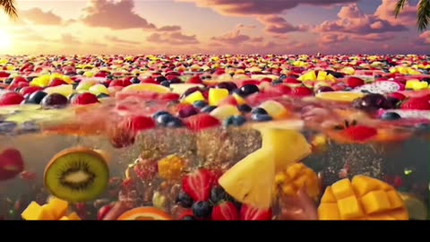 Would You Swim Here? (Fruit Ocean) #viral #ocean #fruit