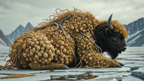 American Bison Infested With Millions Of barnacle like Parasites