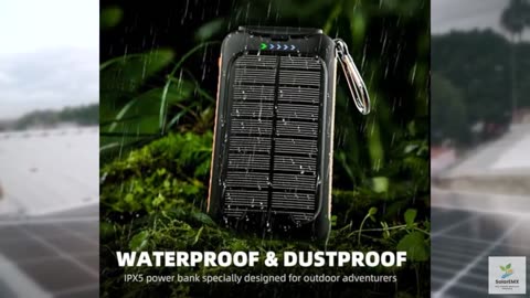 Solar Charger Power Bank 49800mAh - Portable Fast Charging Power Bank with Type-